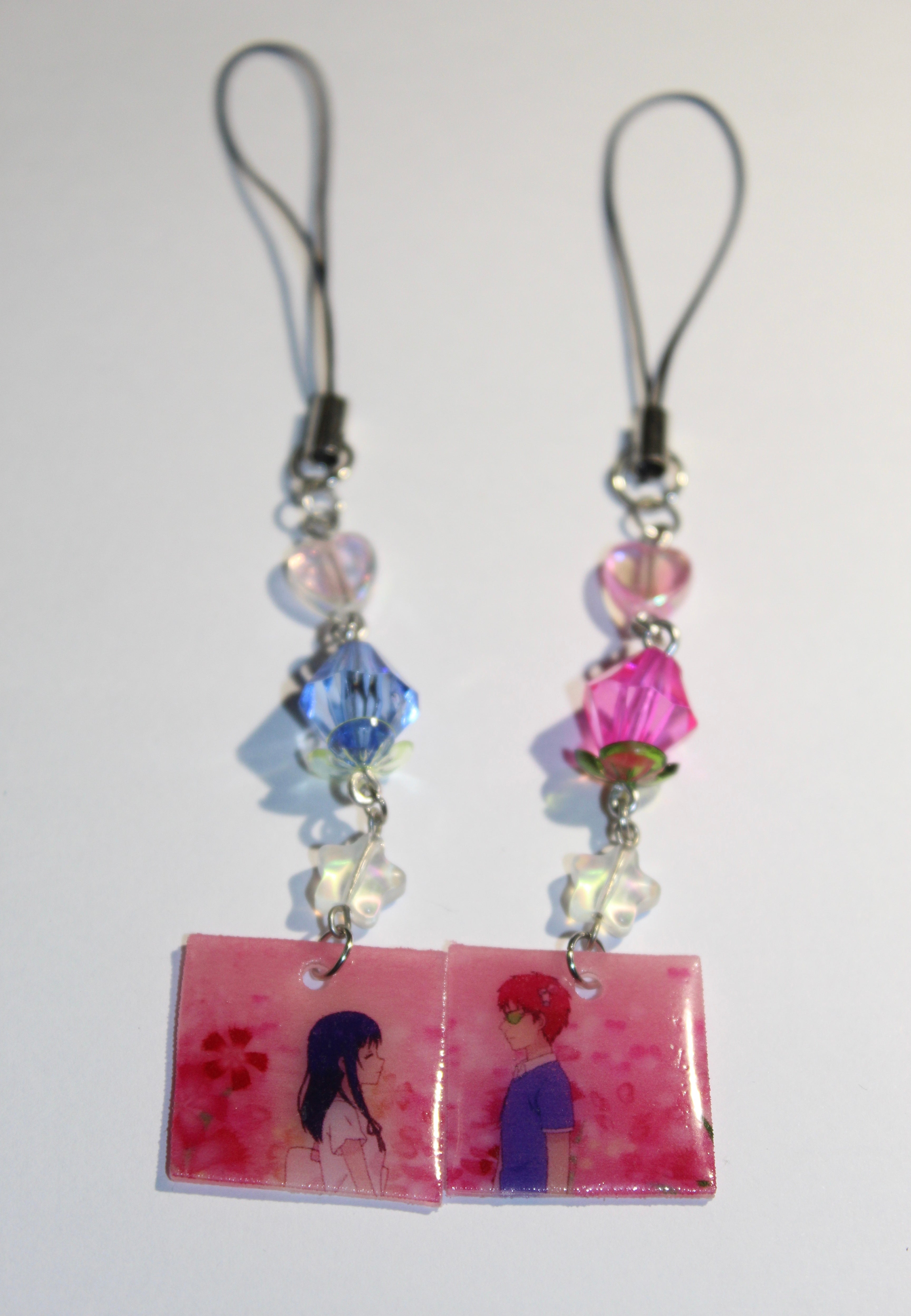 Saiki and teruhashi matching phone charms ! INCLUDES BOTH (2 versions)