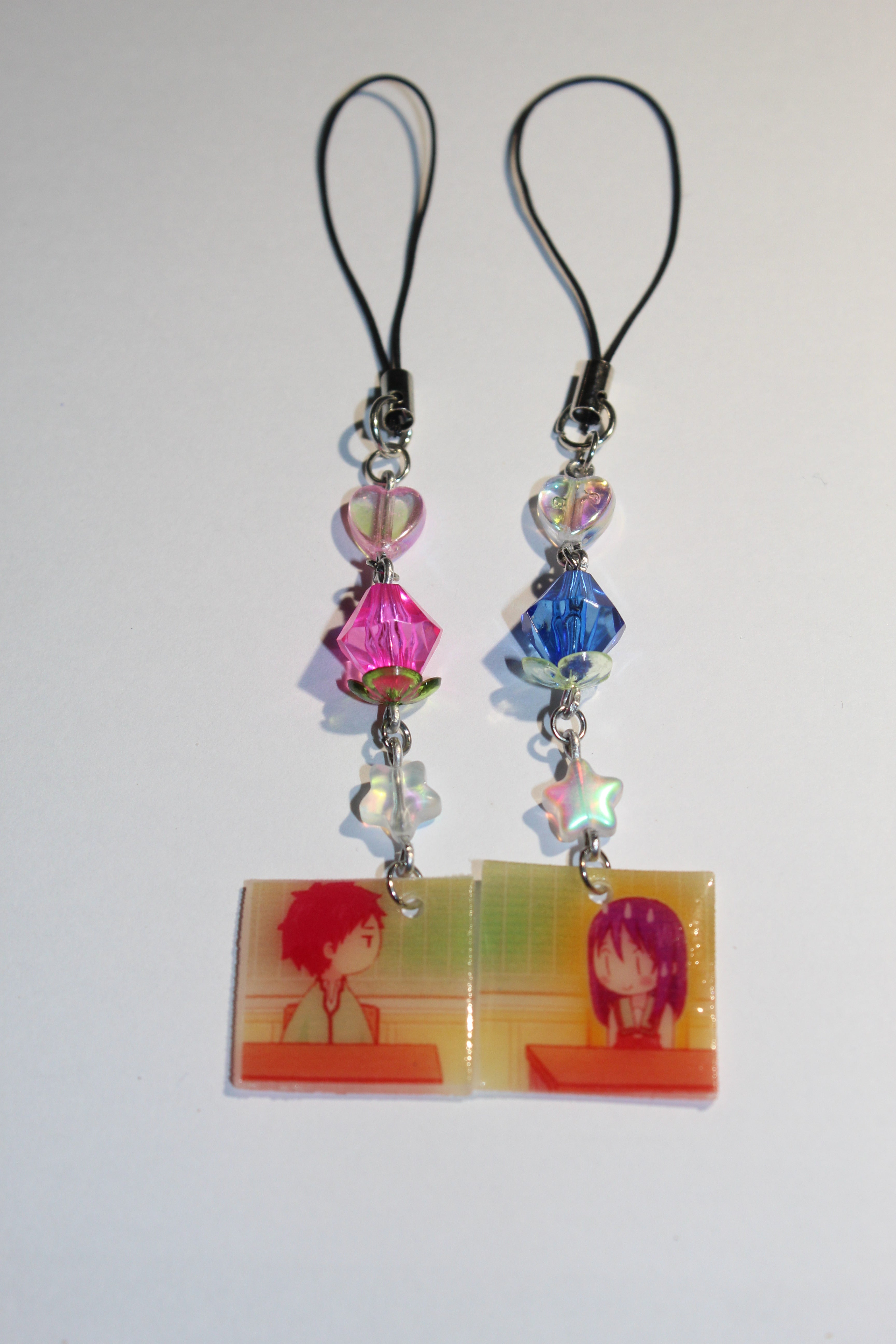 Saiki and teruhashi matching phone charms ! INCLUDES BOTH (2 versions)