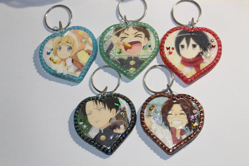 Attack On Titan Heart Keychains !