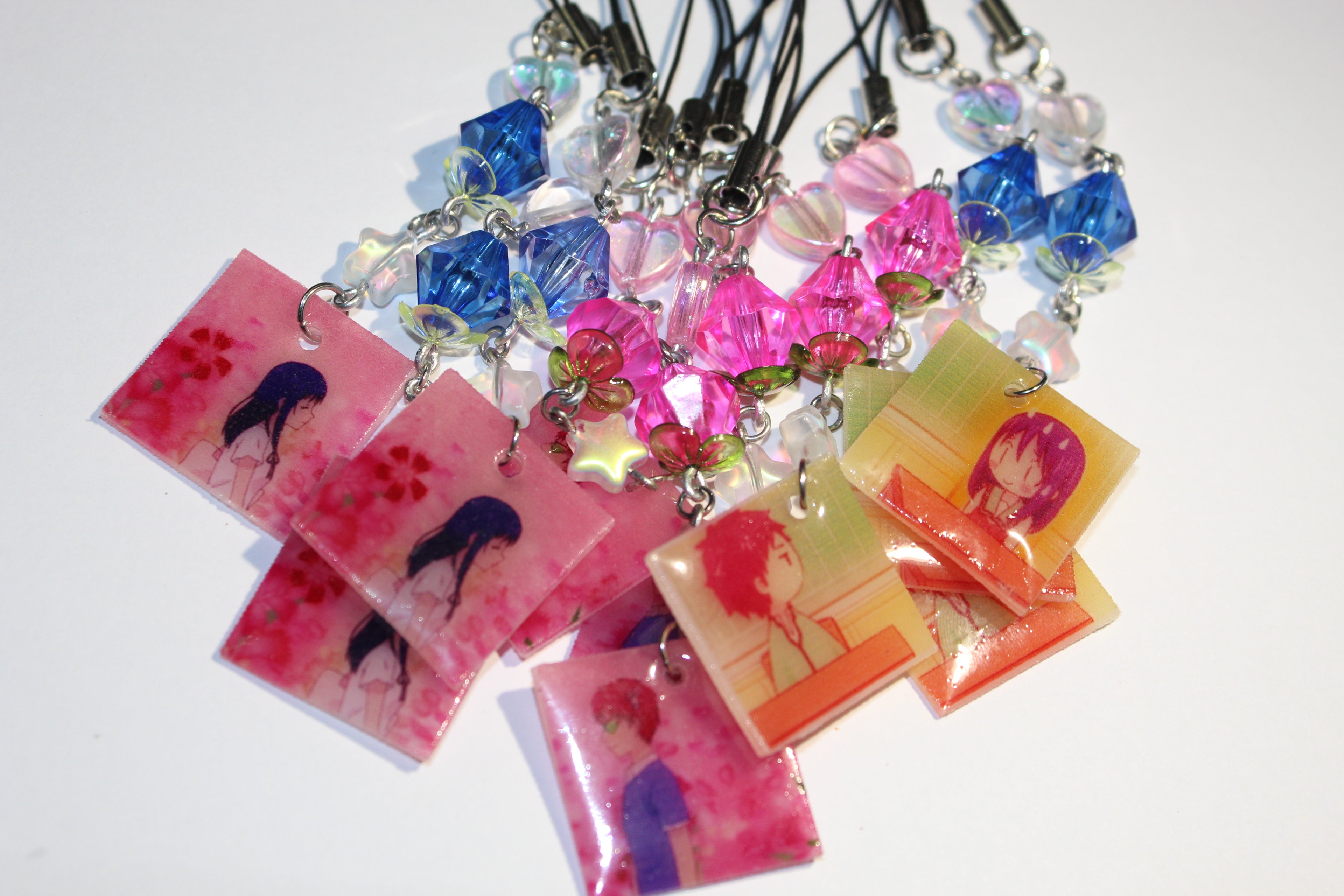 Saiki and teruhashi matching phone charms ! INCLUDES BOTH (2 versions)